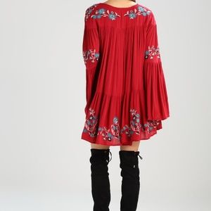 Free People red embroidered dress